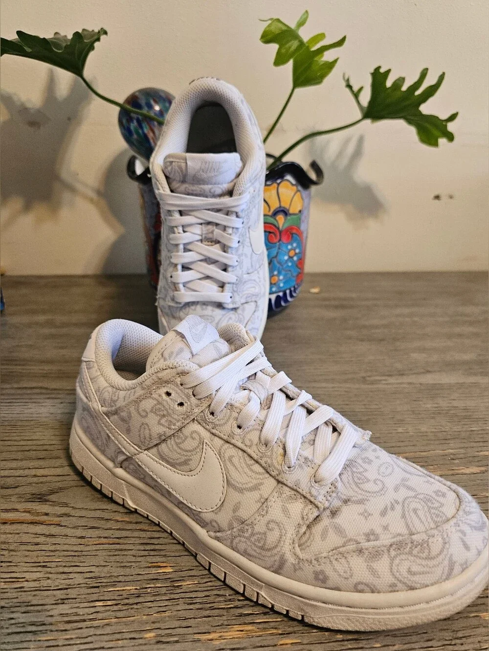 Nike Women's Dunk Low ESS Shoes 'White Paisley' DJ9955-100 Size 7.5